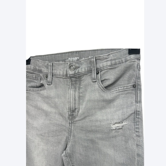 Old Navy Gray Slim Distressed Jeans – Boys Size 14 - Picture 3 of 10